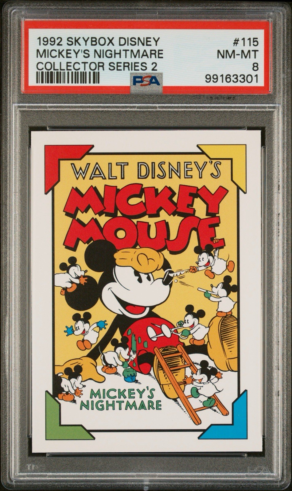 Skybox Disney Incubo di Topolino 1992 da collezione serie 2 #115 Topolino PSA 8