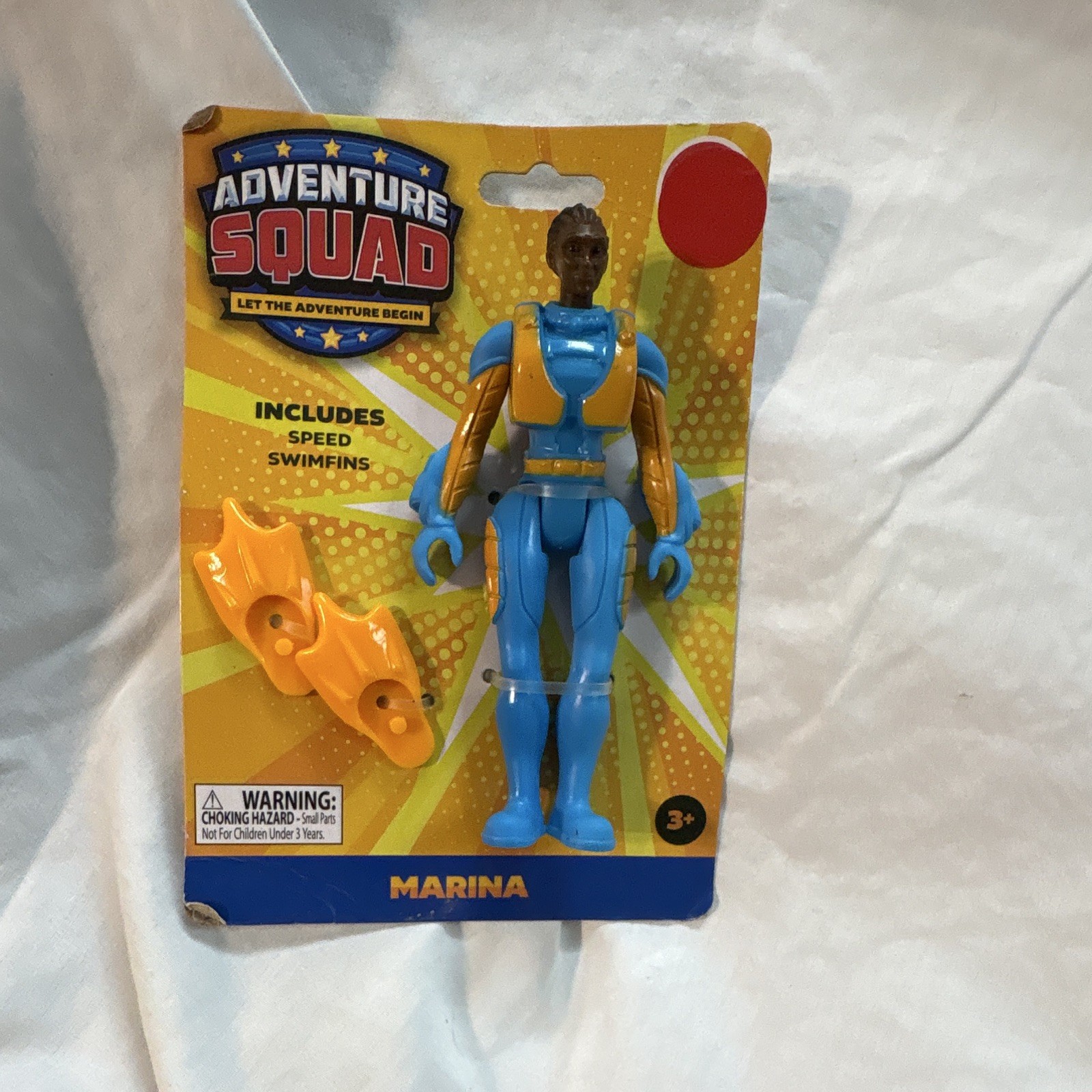 Modellino Adventure Squad Marina con pinne da nuoto, plastica, blu arancione, 3+