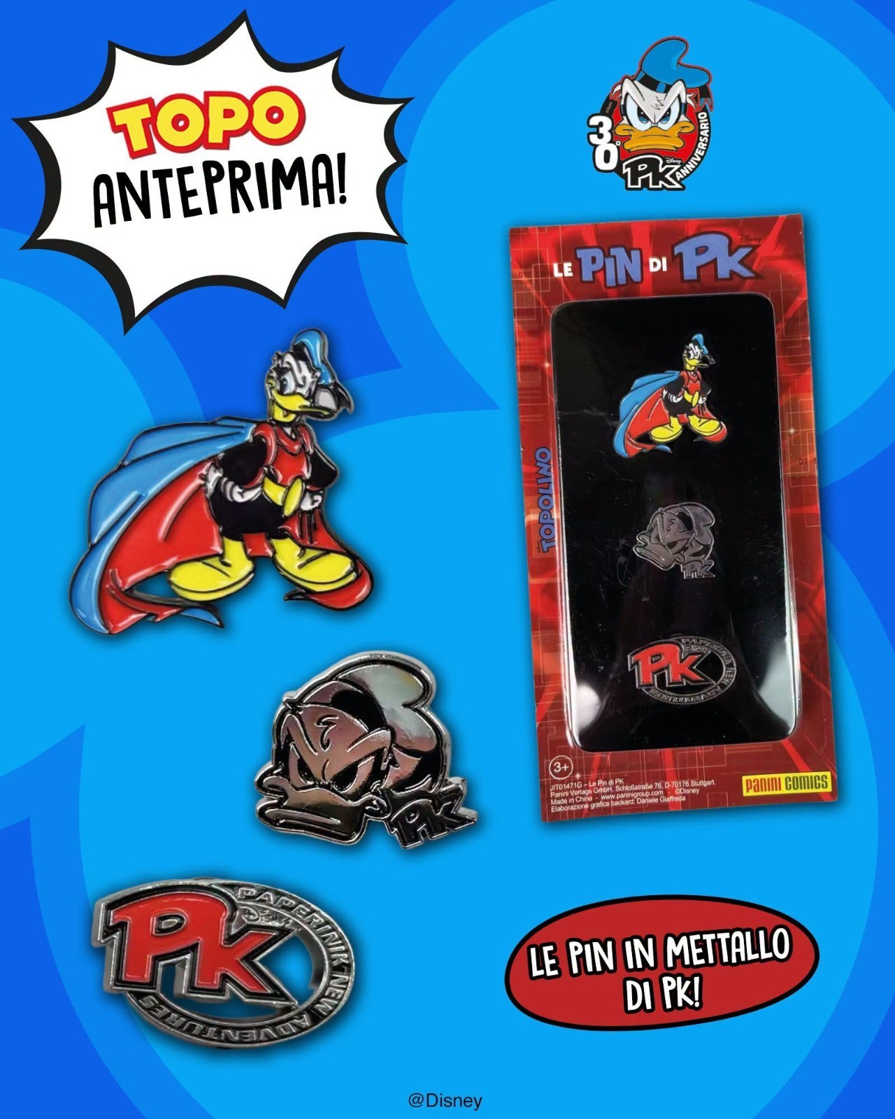 TOPOLINO 3691 CON LE PIN DI PK (Spille in Metallo di PK) - DISNEY - PREVENDITA