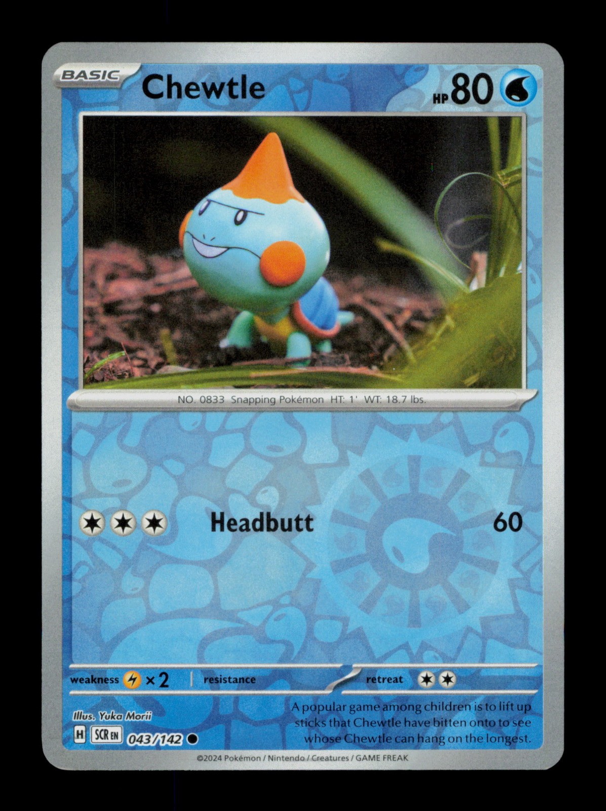 Chewtle 043/142 Corona Stellare Pokemon Holo Trading Card TCG