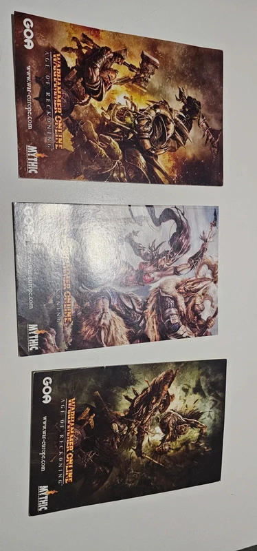 Lot 3 cartes postales collector Warhammer Online : Age of Reckoning (2008)