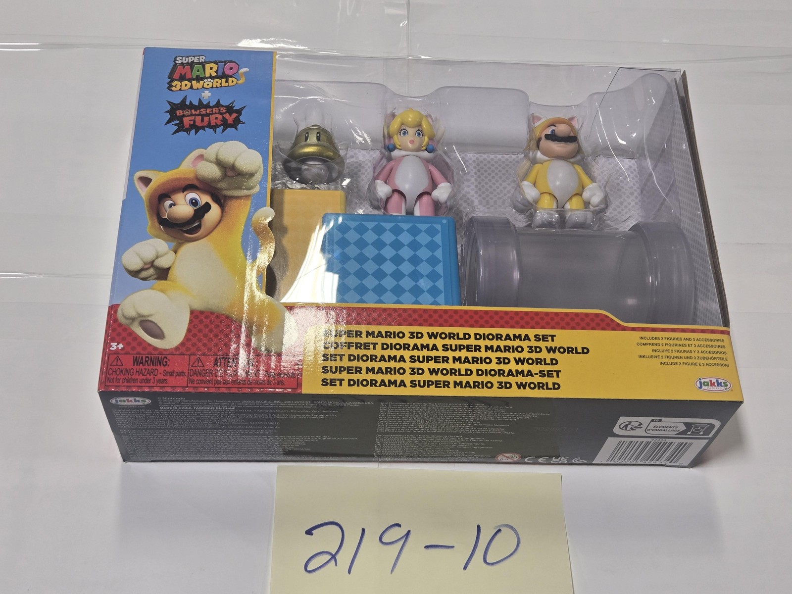 Super Mario 3D World Diorama Playset Gatto Mario Peach Jakks Pacific Nuovo Giocattolo In Scatola
