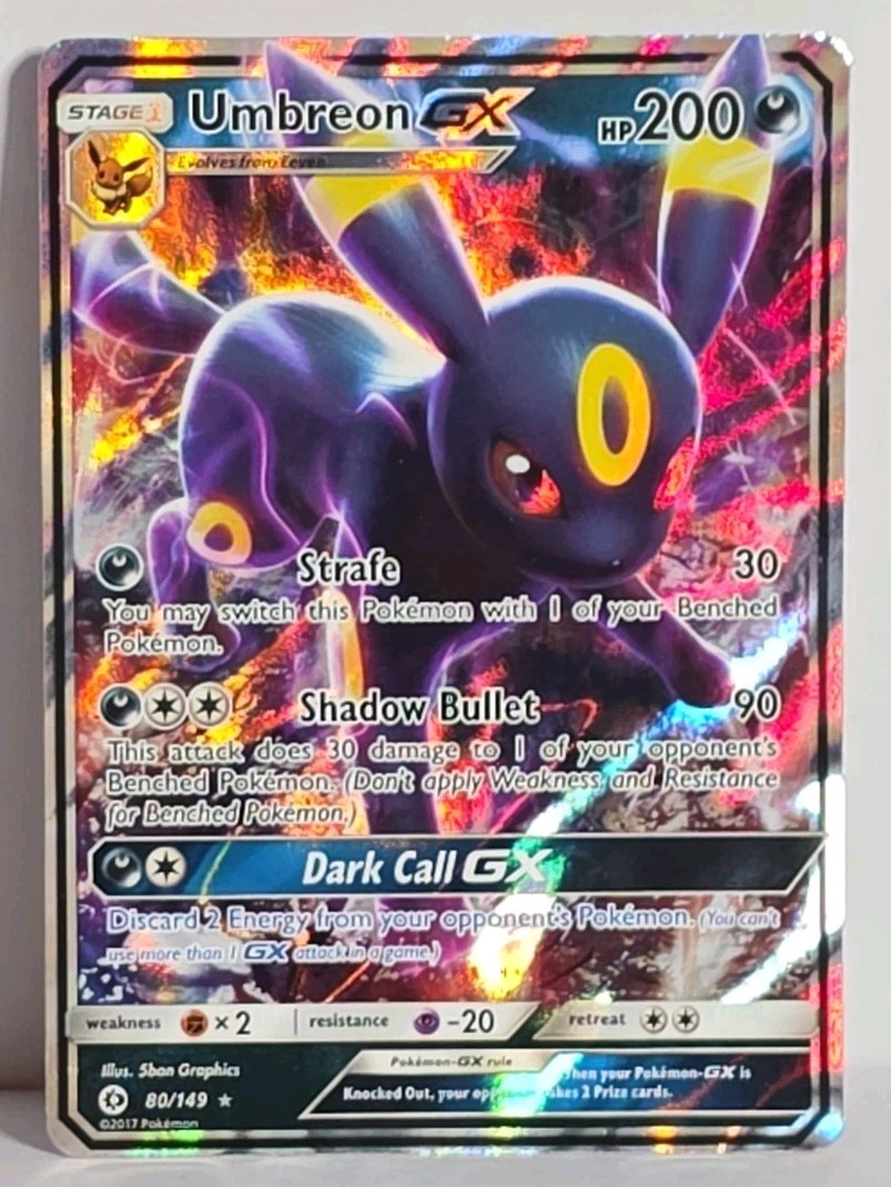Umbreon GX 80/149 SM Set Base Sole e Luna Ultra Raro Full Art Pokemon TCG MP-LP 