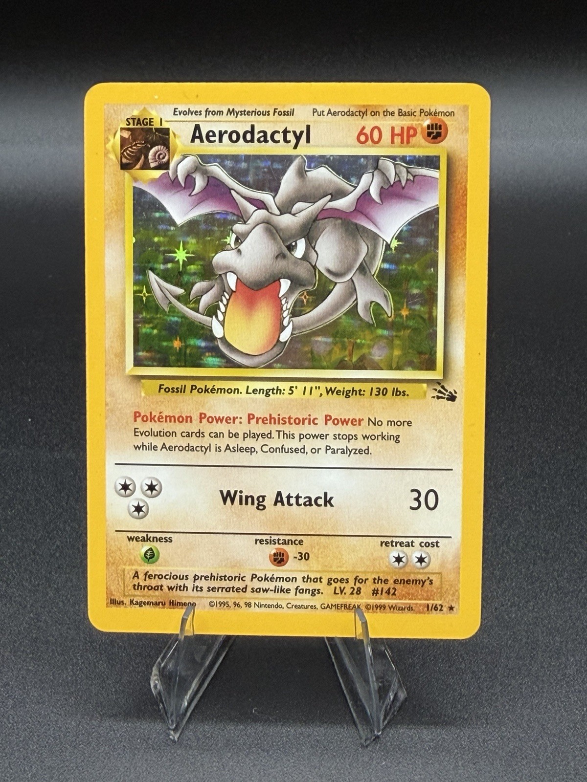 Pokemon Aerodactyl Holo 1/62 (LP) Unlimited Fossil FO