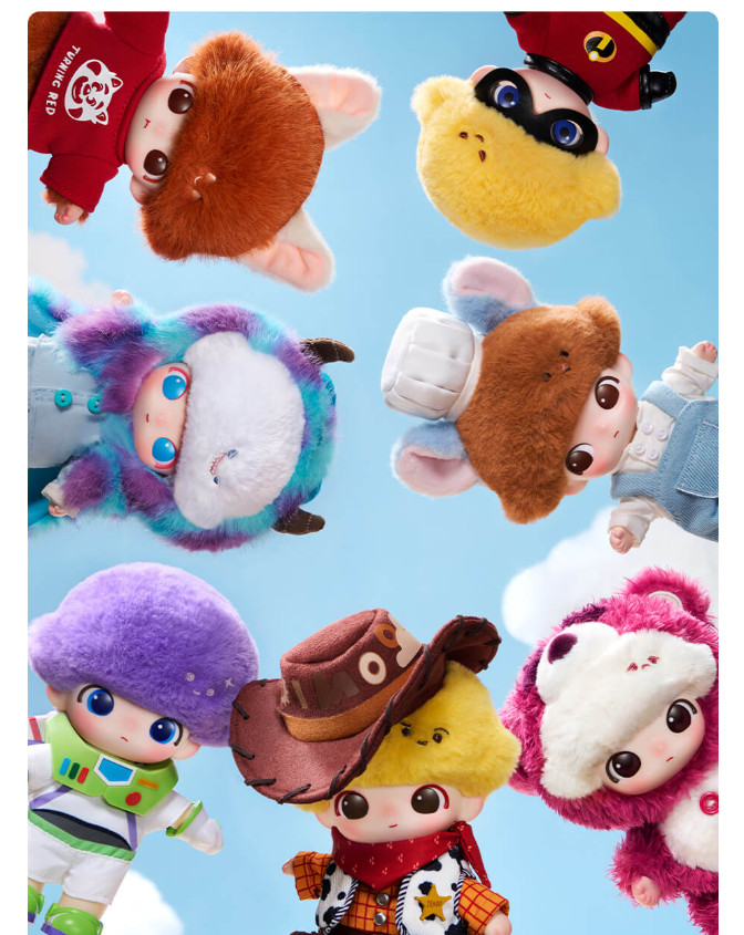 Pop Mart DIMOO World x Pixar Vinyl Plush Pendant Blind Box Keychain Sealed New