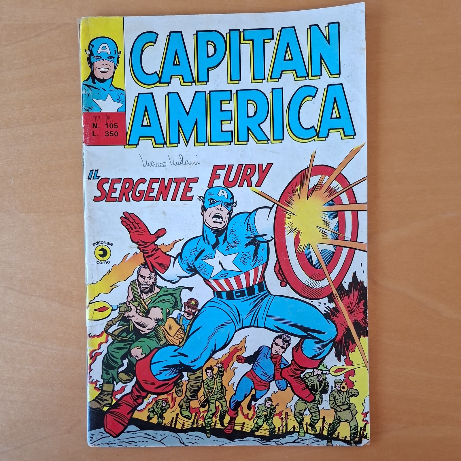 CAPITAN AMERICA EDIZIONE  CORNO N. 105 - 20 aprile 1977 - Editoriale Corno