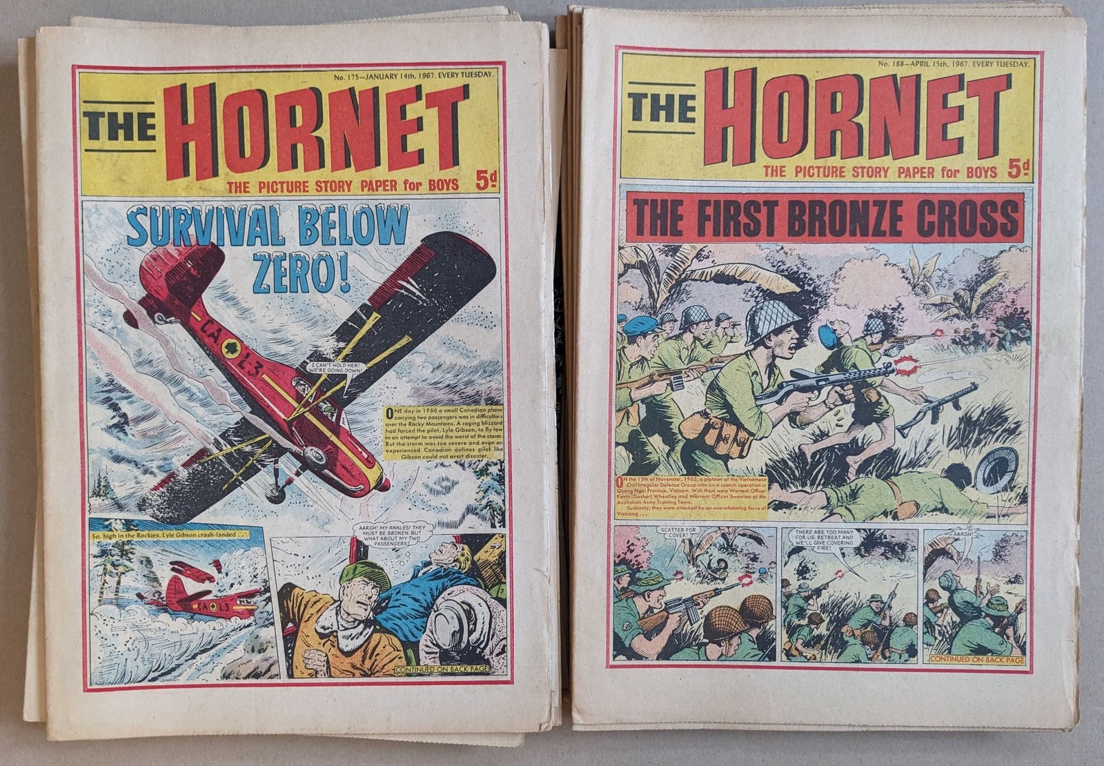 HORNET # 175-185, 187-199 Regno Unito fumetto settimanale 1967 raccolta