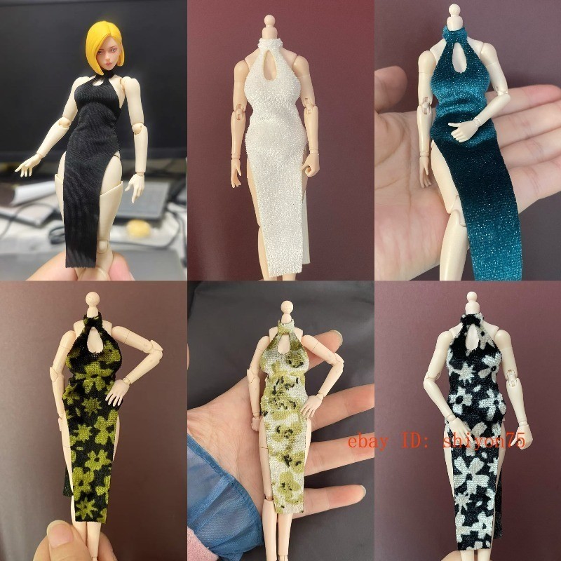 Abito lungo Cheongsam stretto senza schiena 1/12 per figura 6" PH TBL SHF Figma Gynoid