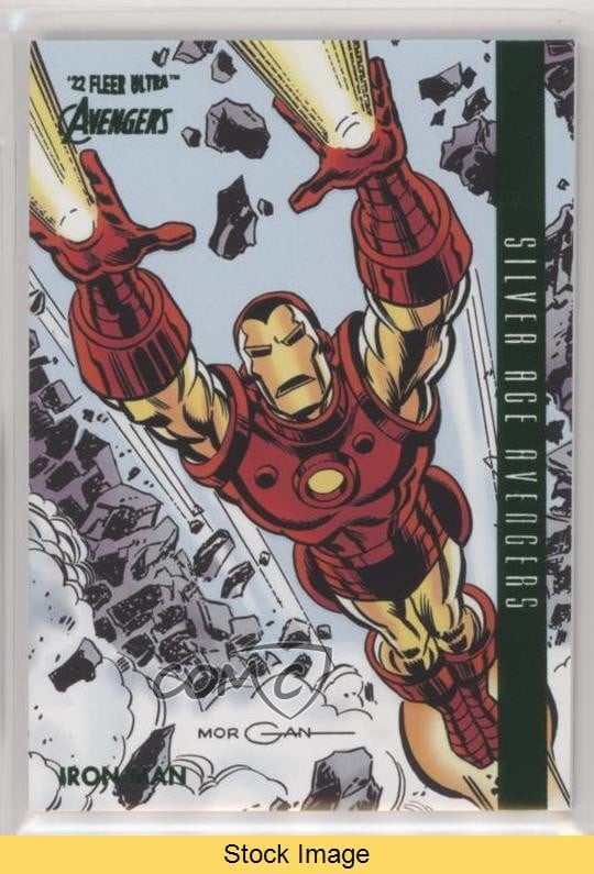 2022 Fleer Ultra Avengers Silver Age Green Foil Iron Man #108 READ 1l85