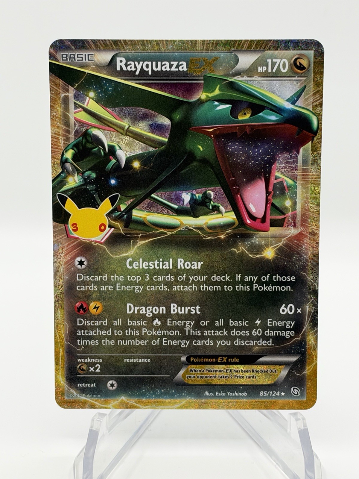 Rayquaza EX 85/124 30° Anniversario Celebrazione Pokemon Collezione Classica | NM