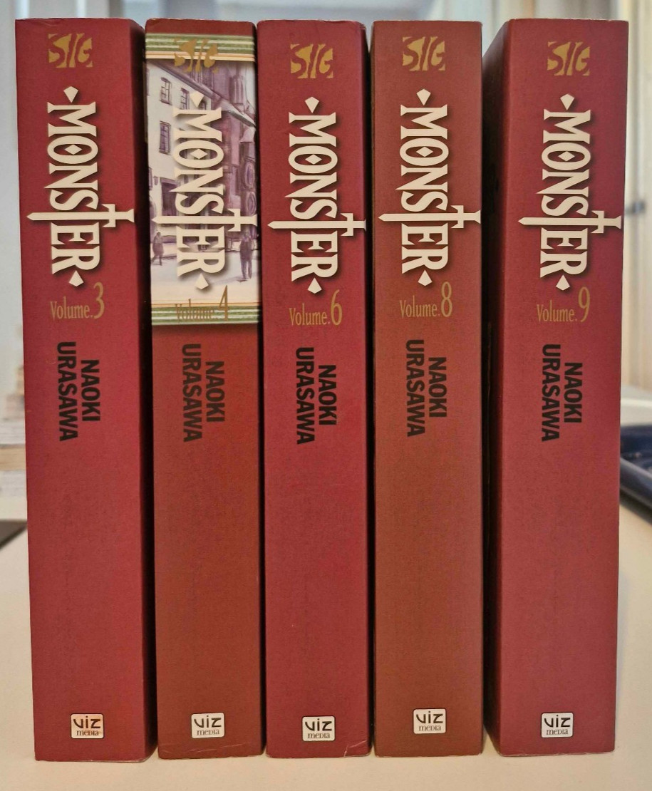 Part set of Monster: The Perfect Edition Volumes 3,4,6,8&9 English Manga