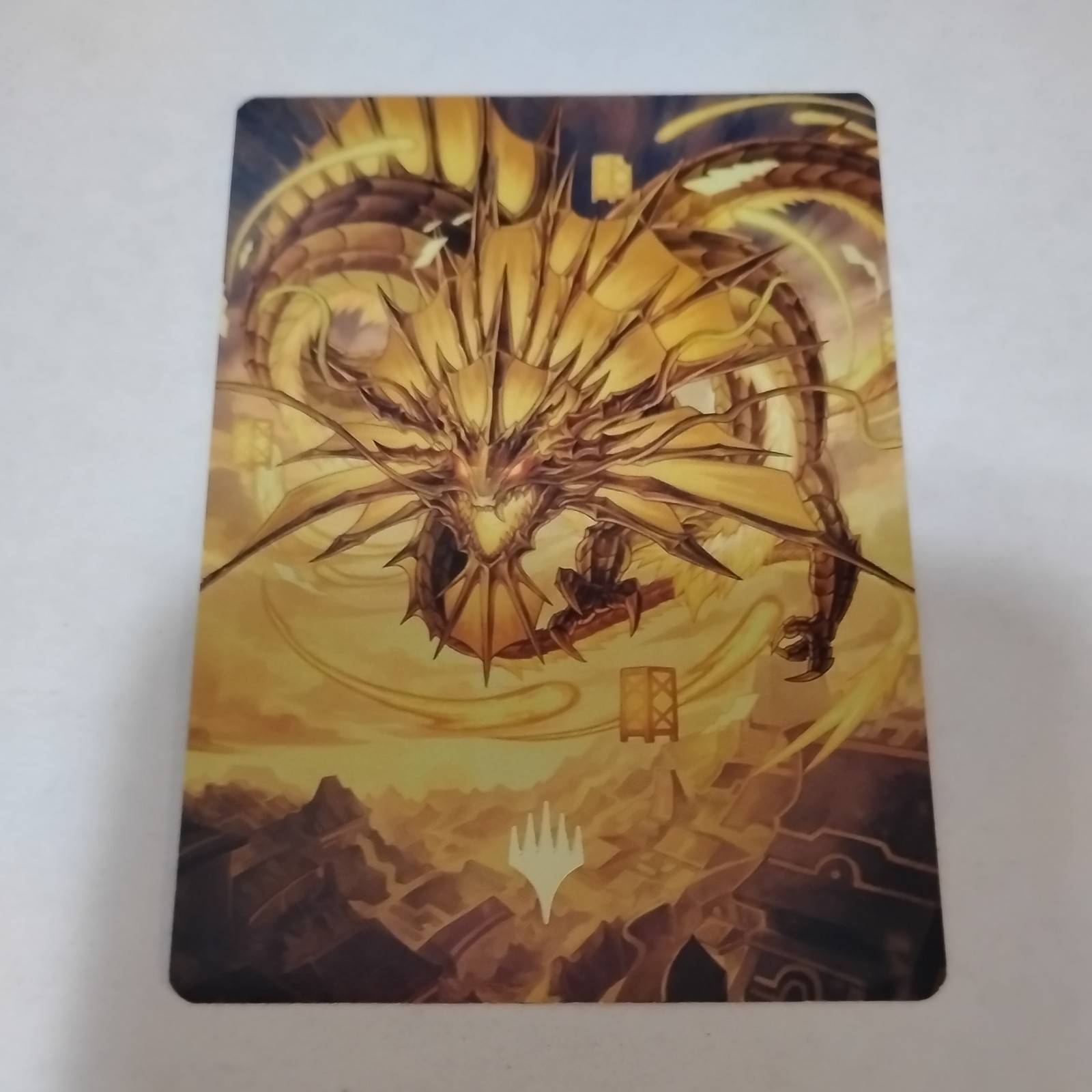 Ao, the Dawn Sky Art Card (46/81) (Gold-Stamp) Kamigawa: Neon Dynasty MTG 