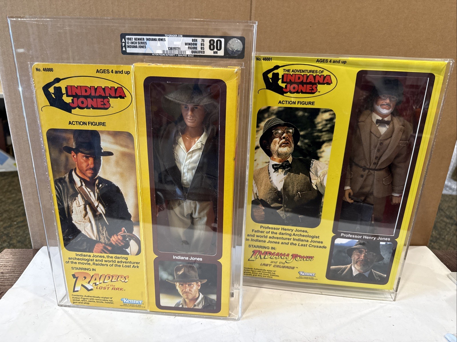 Kenner Raiders Indiana Jones 12" Action Figure AFA 80 +Bonus Henry Sr. Sideshow