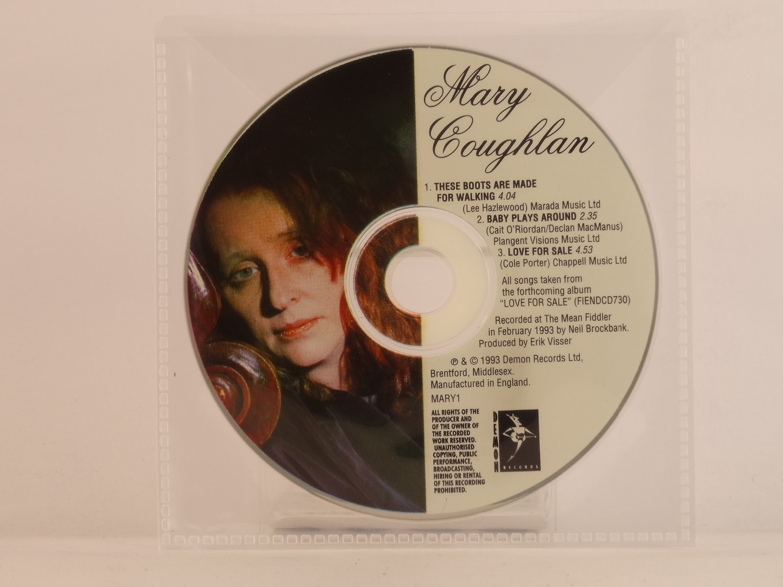 MARY COUGHLAN THESE BOOTS ARE MADE FOR WALKING (G13) 3 Track Promo CD Single plu