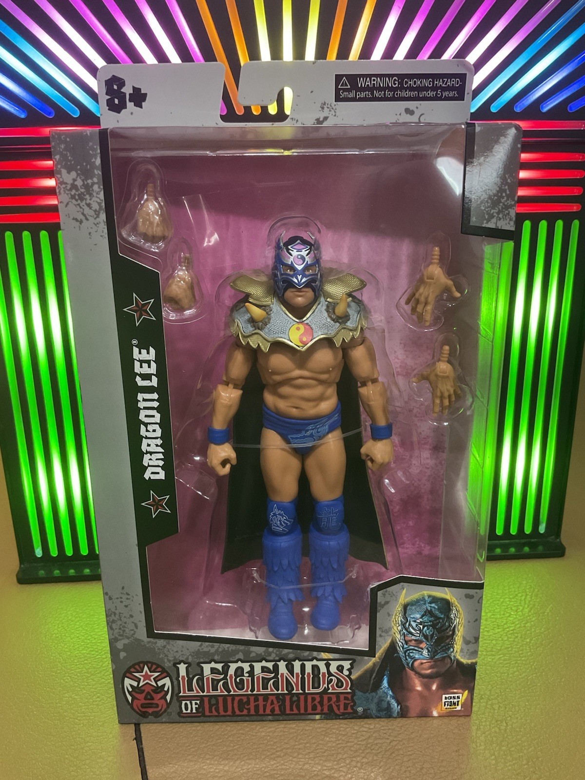 Boss Fight Studio Legends Of Lucha Libre Wrestling Dragon Lee personaggio 6" mai usato