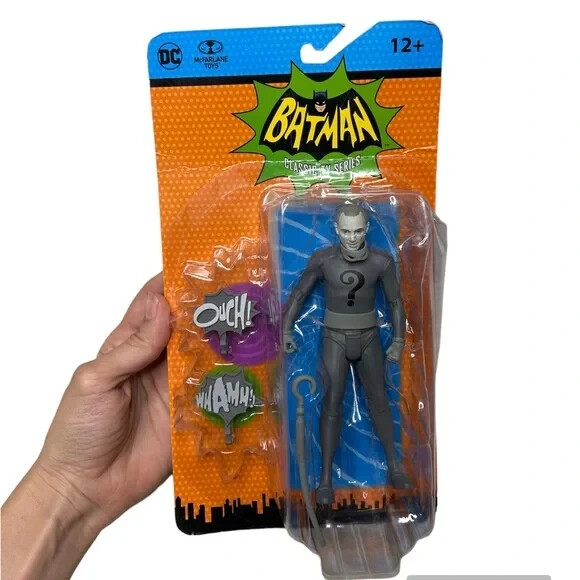Mcfarlane Batman DC Retro 66 Classics tv RIDDLER Unmasked Black White 6" Figure
