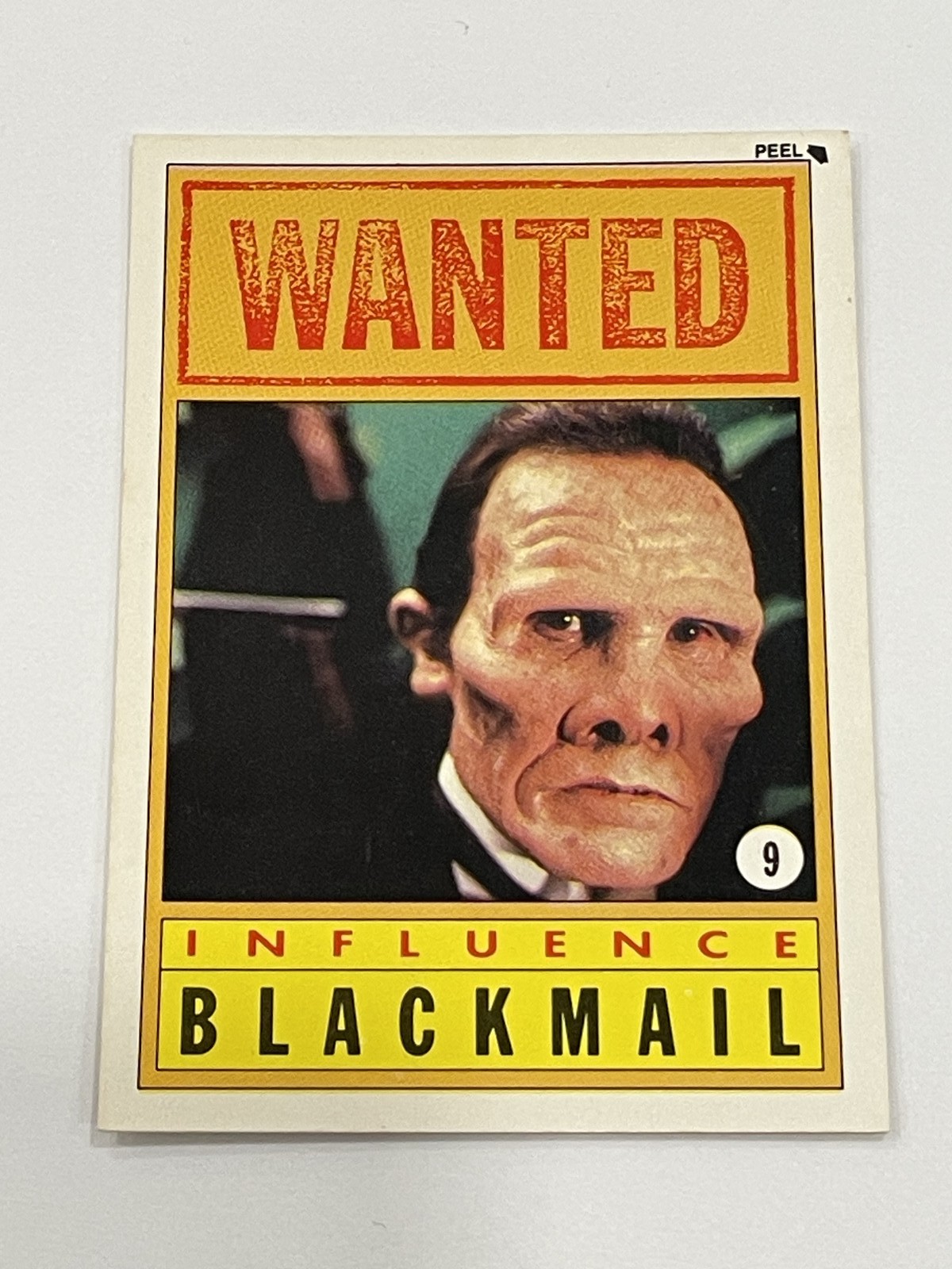 Adesivo film 1990 Topps Dick Tracy #9 - Influenza: ricatto
