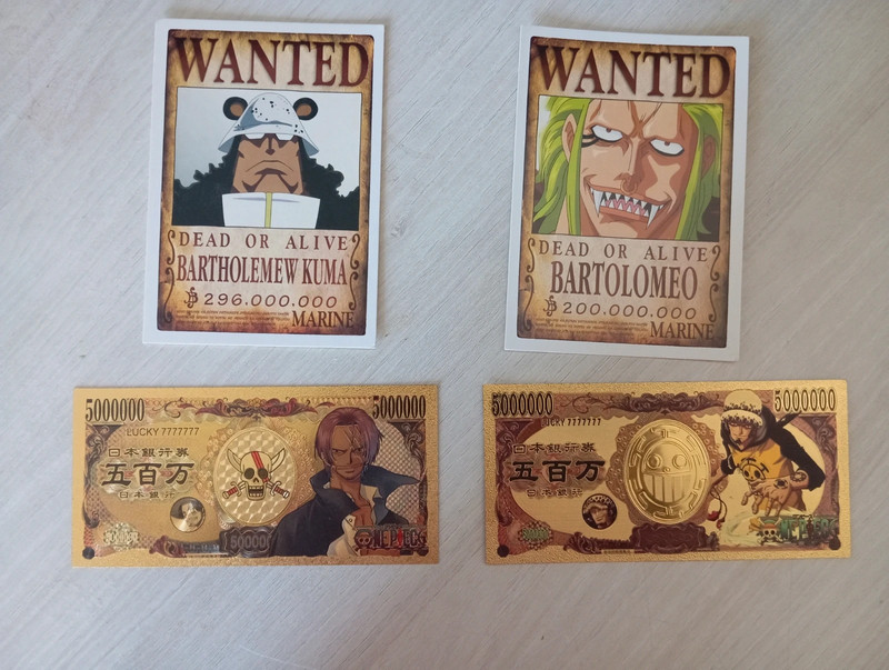 Billets or + cartes OnePiece