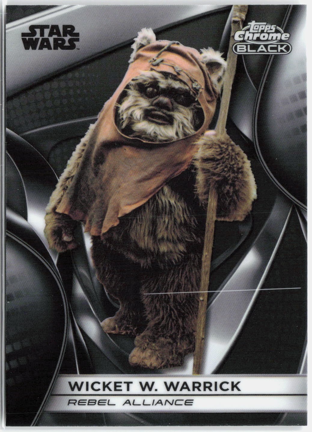 2025 Topps Star Wars Avamposto contrabbandieri - Cromo Nero #CB-75 Wicket W. Warrick