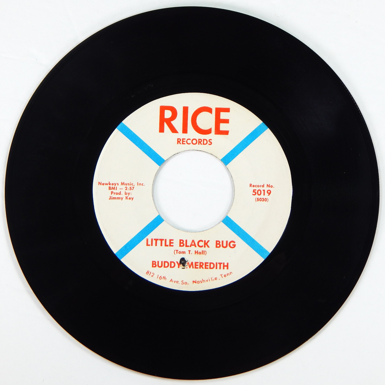 BUDDY MEREDITH 45 LITTLE BLACK BUG / FOR THE LOVE OF MIKE VINYL 7" COUNTRY 1966