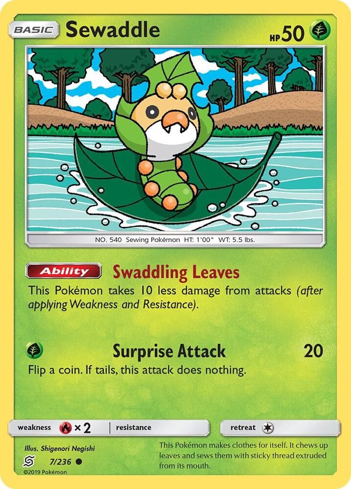 Sewaddle 7 #7/236 Sm - Unified Minds Common Pokemon TCG LP