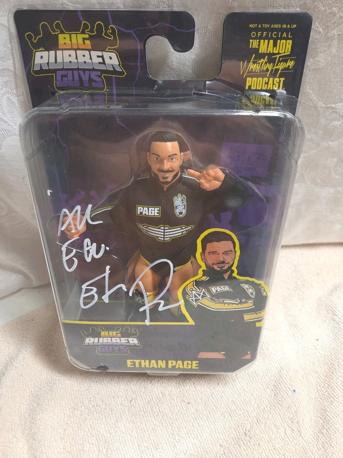 Ethan Page Signed Big Rubber Guys Autograph (Damaged Box) Highspots Cert