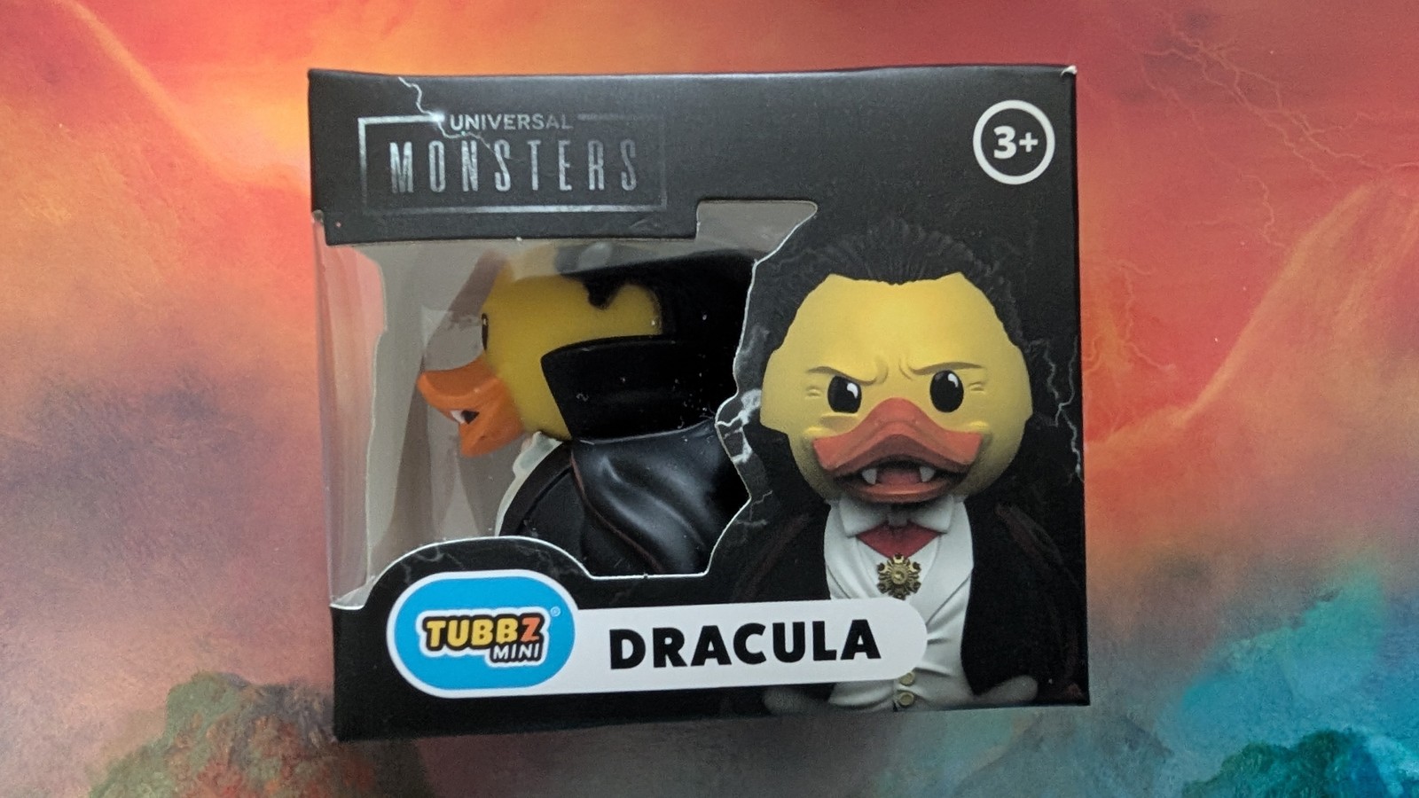 TUBBZ Mini Mostri Universali Dracula Colore Completo Gomma Anatra Jeep Duck NUOVO