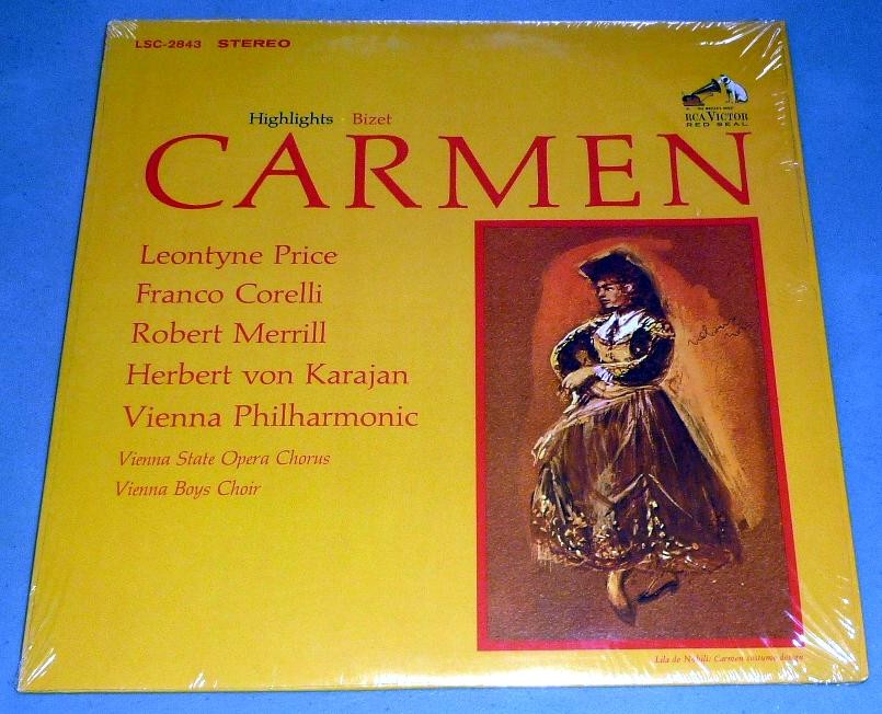 Bizet Carmen Highlights LP - Leontye Price, Franco Corelli, Robert Merrill