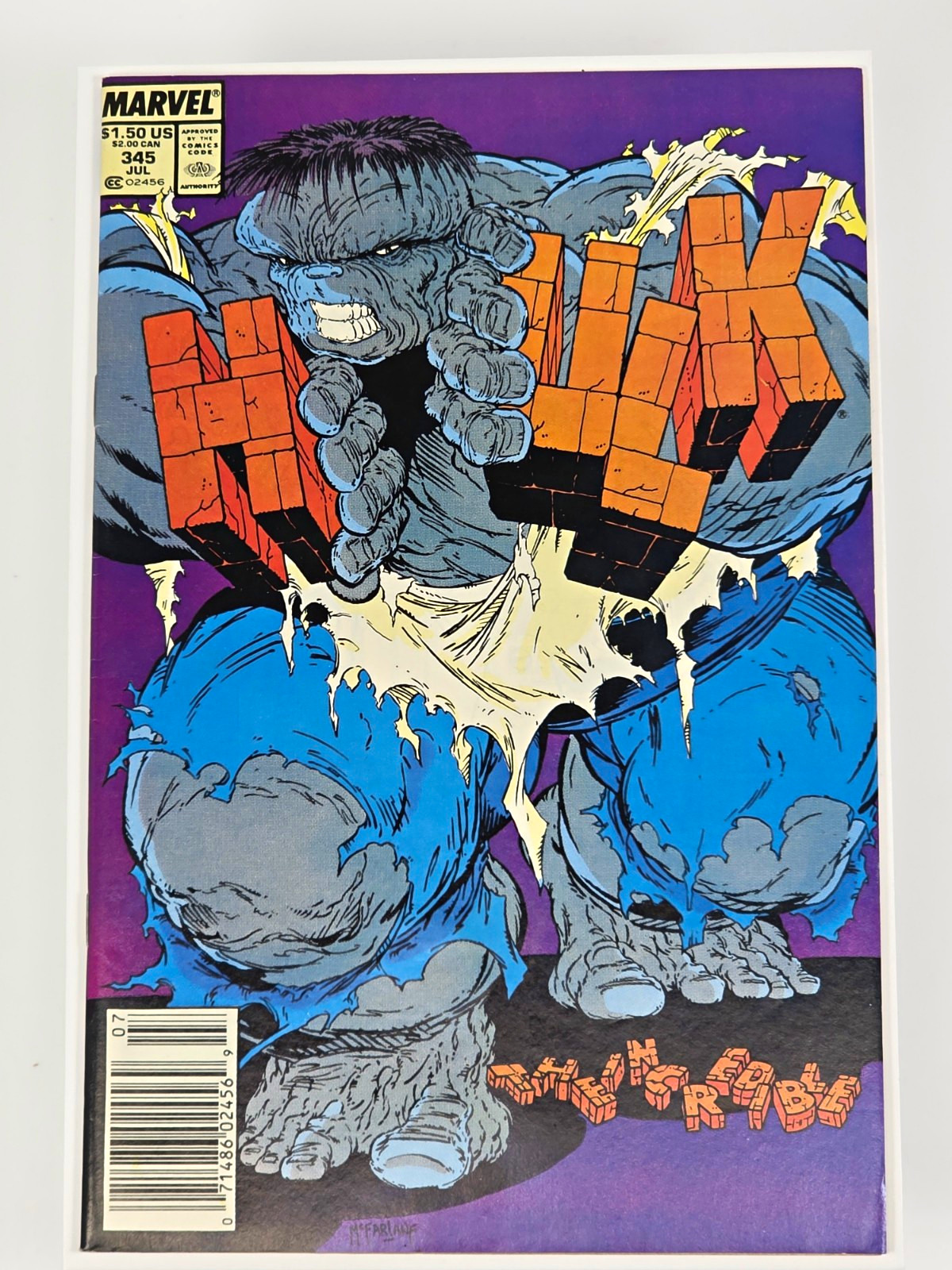 Marvel Comics Hulk #345 1988 variante da edicola Douglas Niles Todd McFarlane