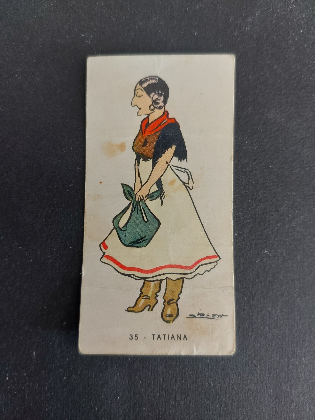 TATIANA  - FIGURINA PERUGINA BUITONI ANNI '30 n° 35  "BIOLETTO"  (5496)
