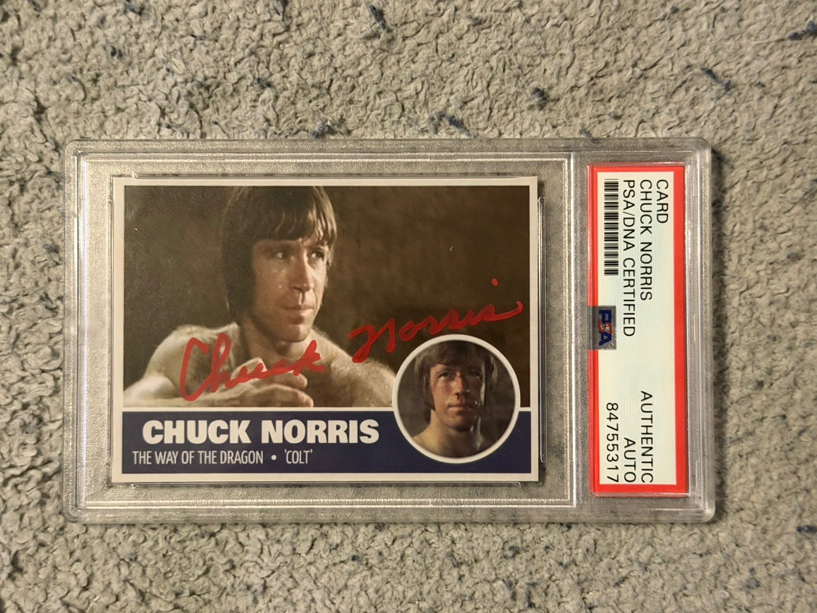 The Way Of The Dragon Chuck Norris Carta Personalizzata Firmata Auto PSA Colt Bruce Lee