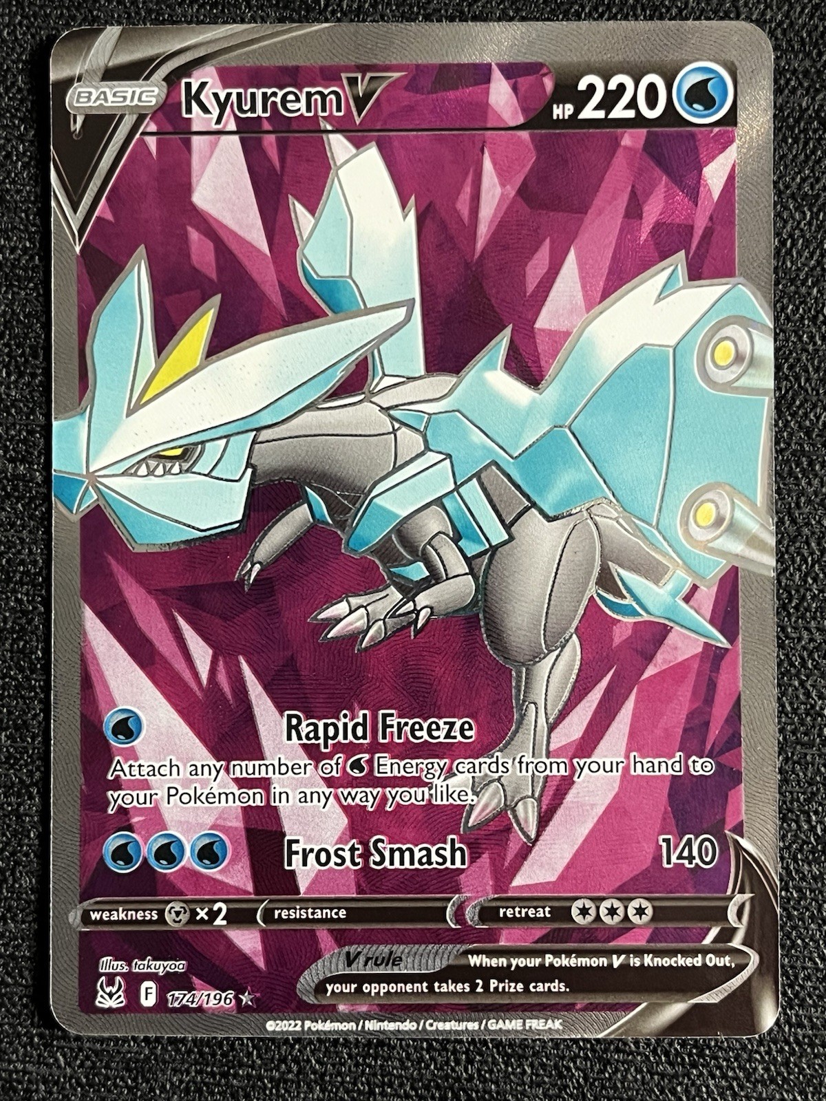 Pokemon SWSH 2022 Origine Perduta Kyurem V 174/196 Full Art Ultra Raro LP⁠