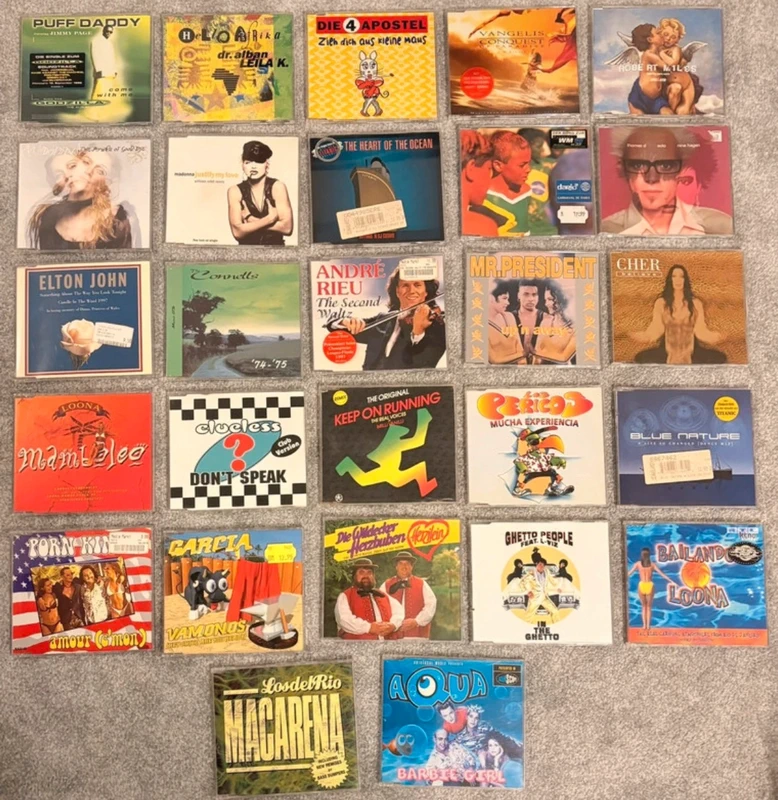 27 CD-Singles Konvolut – 90er – Madonna, Aqua, Mr. President, Loona & mehr