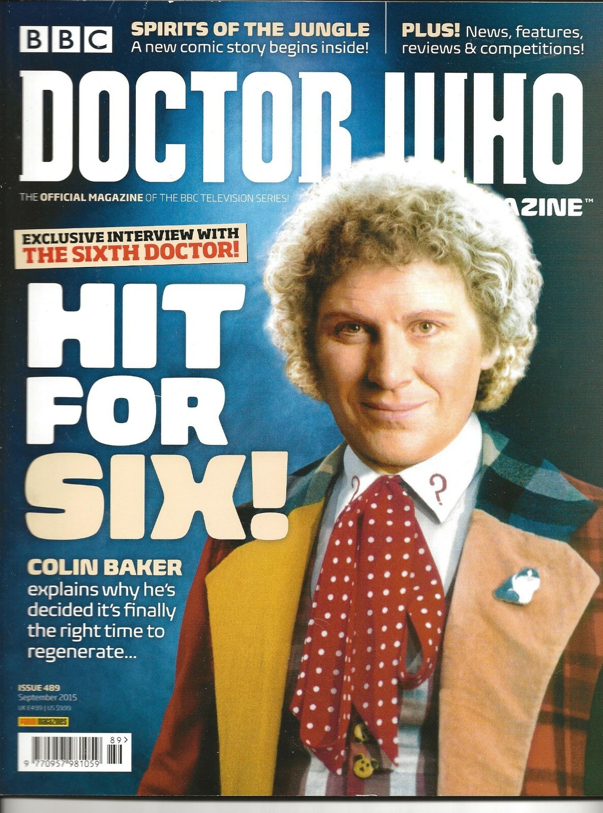 Doctor Who Magazine Issue 489  -  September 2015  Colin Baker cover