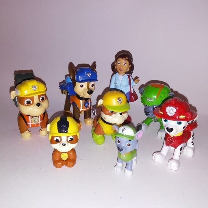Set 8 Personaggi Paw Patrol Giocattoli per Bambini Sindaco Goodway Rubble Chase