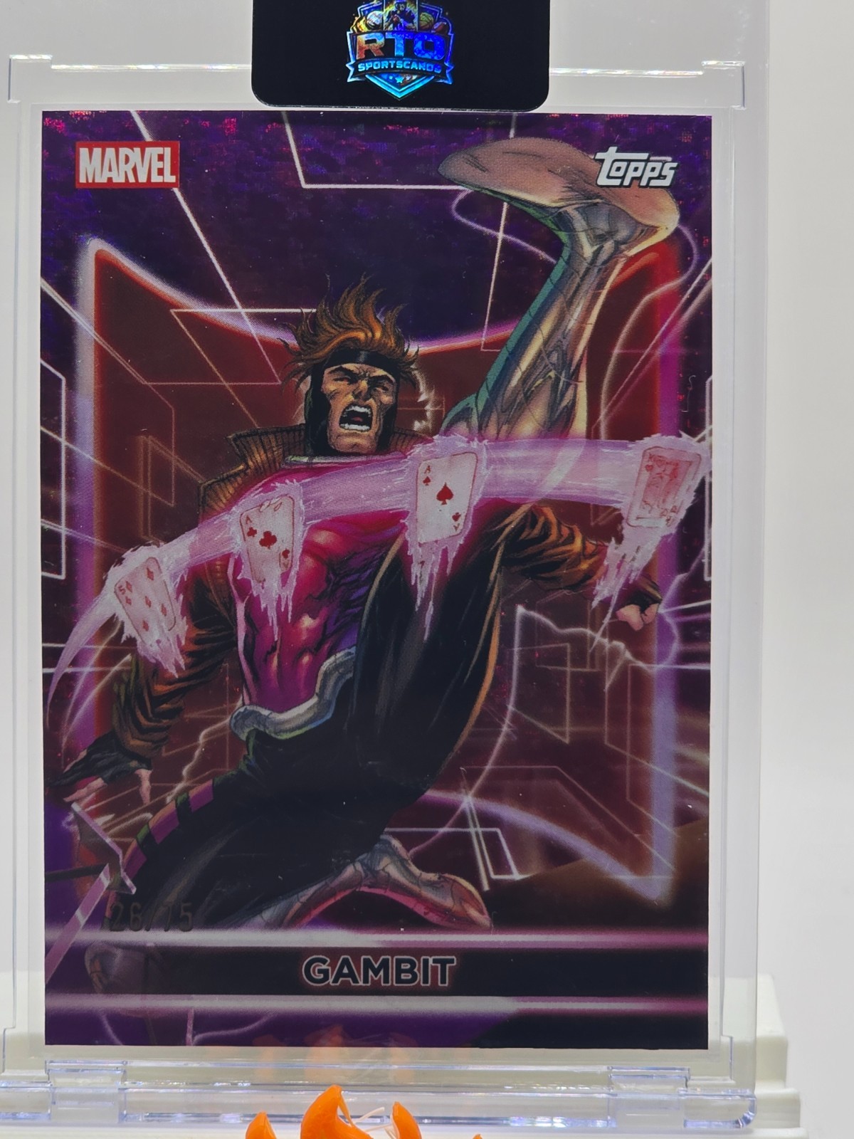 Topps 2026 Marvel Neon Chrome insert Gambit Serial Numbered /75