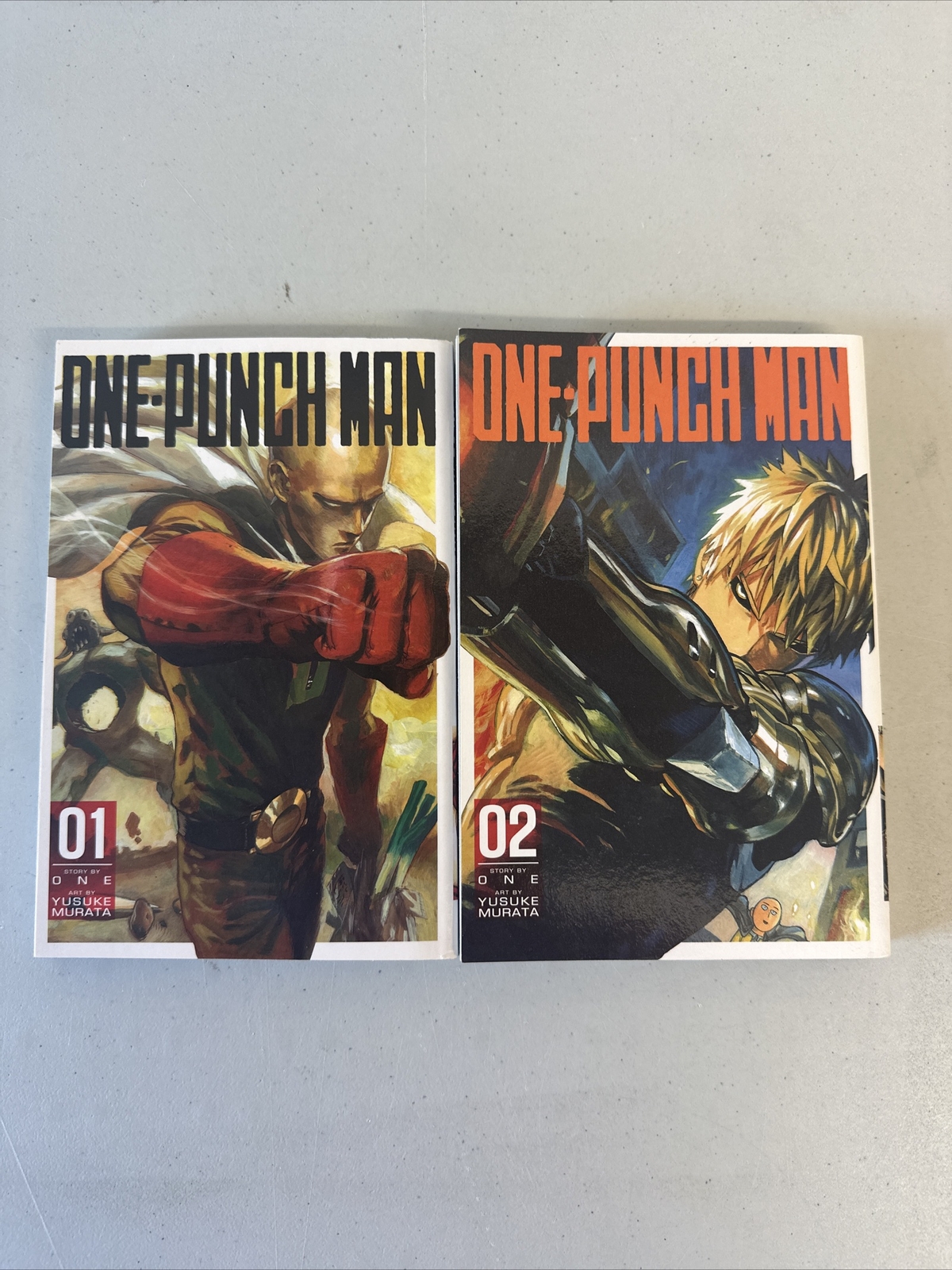 Lotto di 2 One-Punch Man Volume 1 Manga Libro Inglese di One Yusuke Murata #1,#2 A