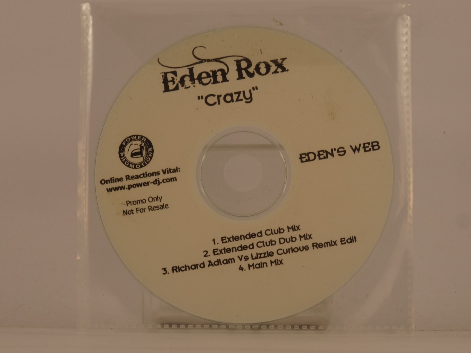 EDEN ROX CRAZY (A18) 4 Track Promo CD Single plus Plastic Sleeve 