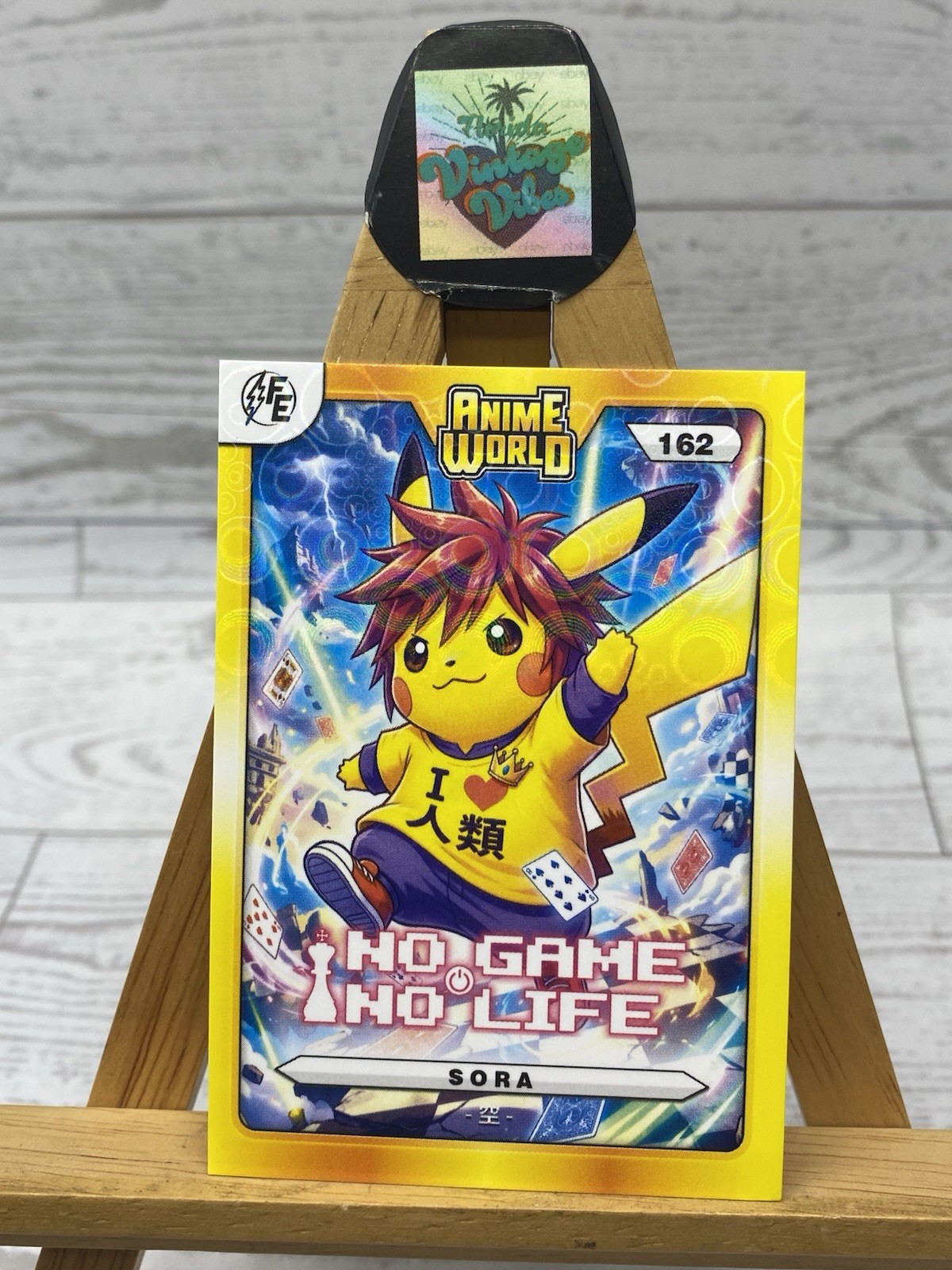 Pikachu As Cosplay Sora No Game No Life Anime World Fan Art Prism Holo Card