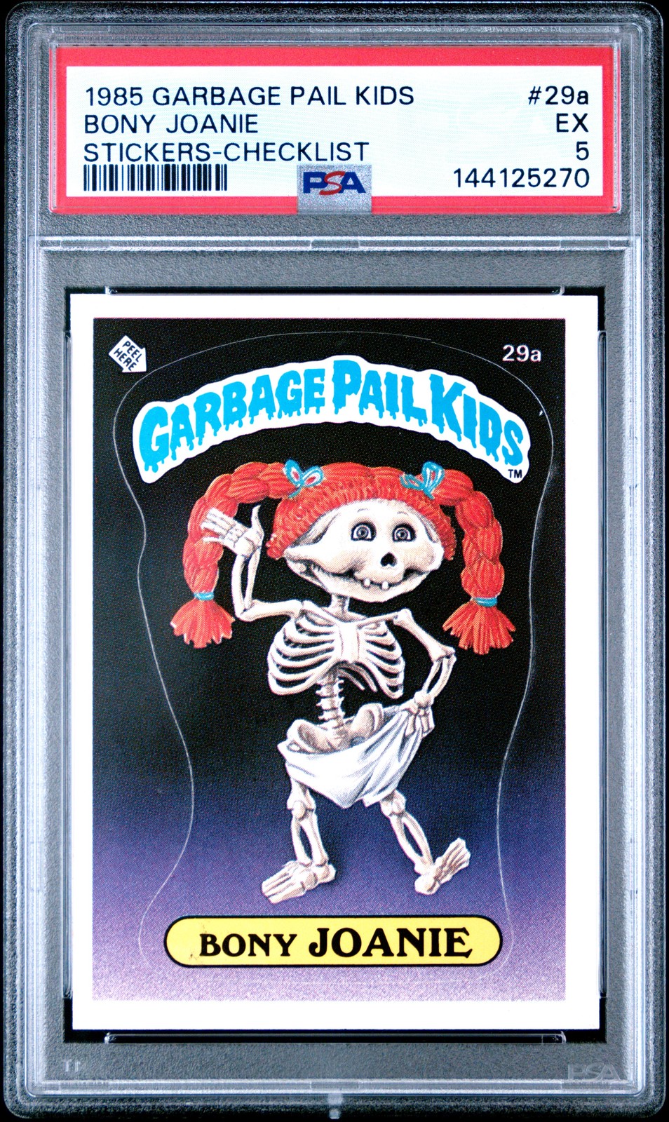 1985 GARBAGE PAIL KIDS ADESIVI LISTA DI CONTROLLO #29A BONY JOANIE PSA 5