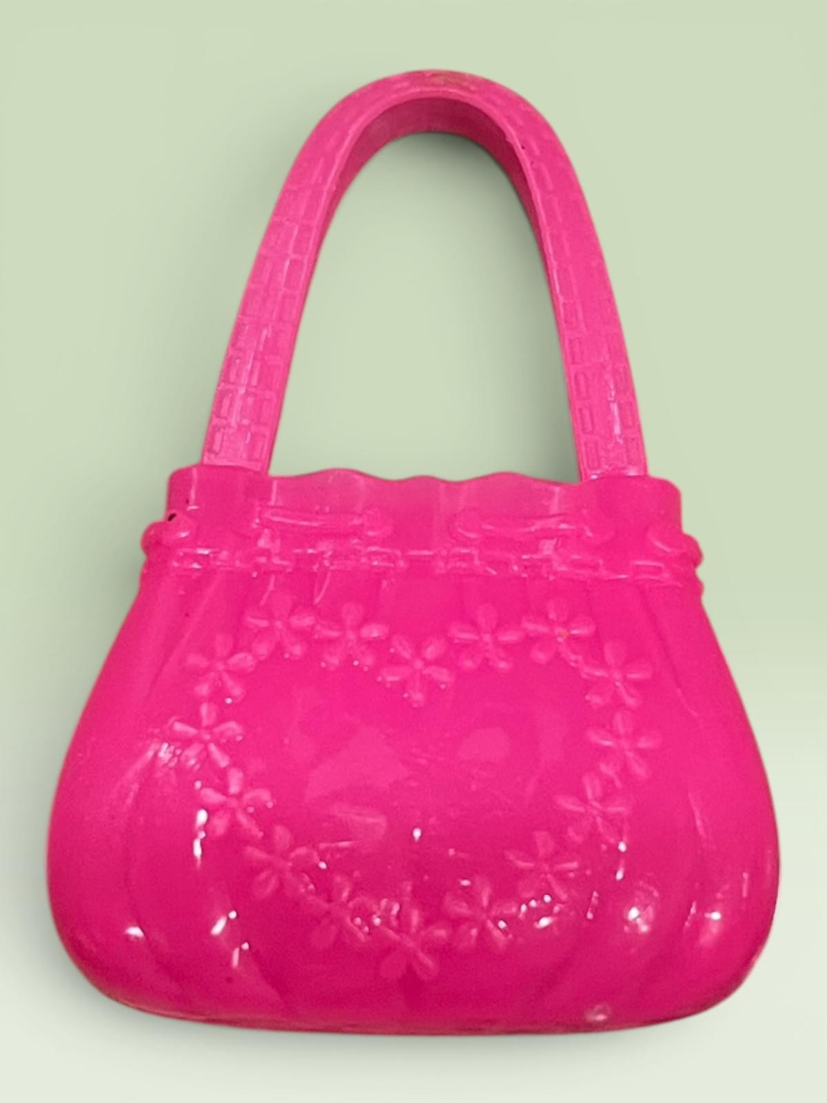 Barbie Fashionistas borsa rosa brillante borsa a mano cuore Skipper Stacie Chelsea B