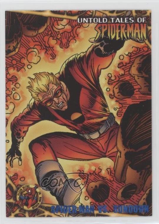 1997 Fleer Ultra Marvel Untold Tales of Blue Spider-Man vs Sundown #27 d8k