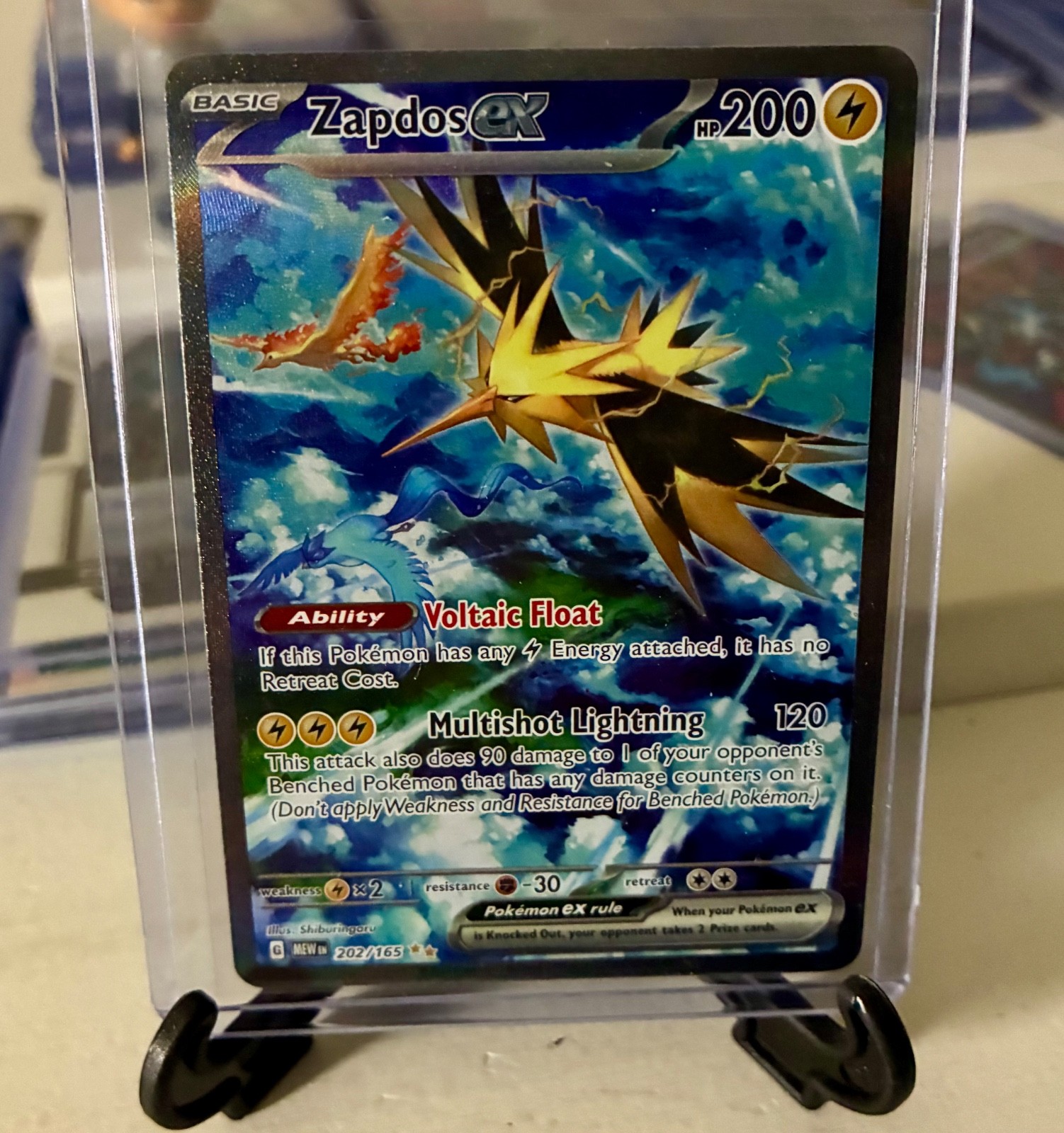 Zapdos ex - 202/165 - Scarlatto e Viola 151 - Illustrazione Speciale Rara - Nuovo con scatola 🔥