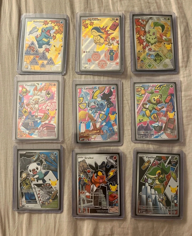 Lot de 9 cartes pokemon premiers partenaires