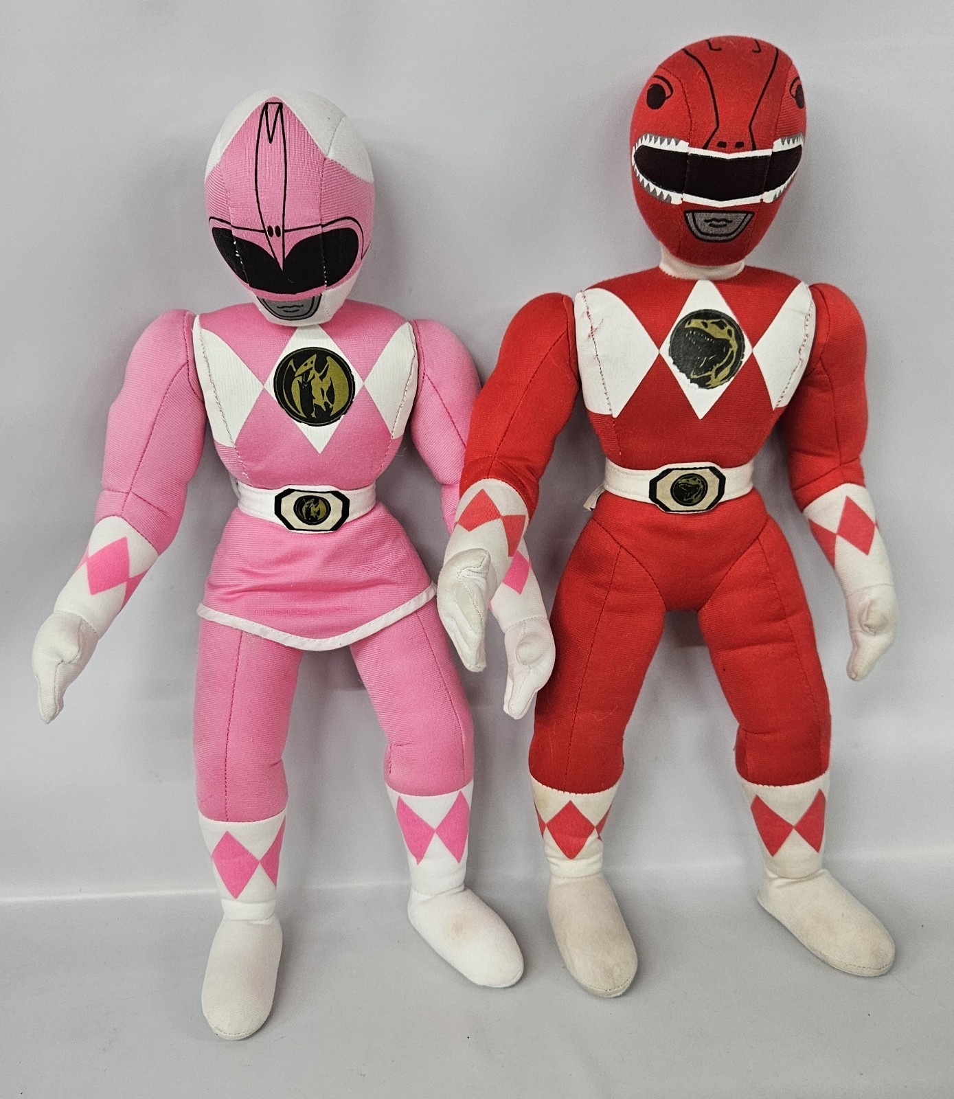 Peluche pupazzi Power Rangers Red Jason Pink Kim 18" vintage 1994