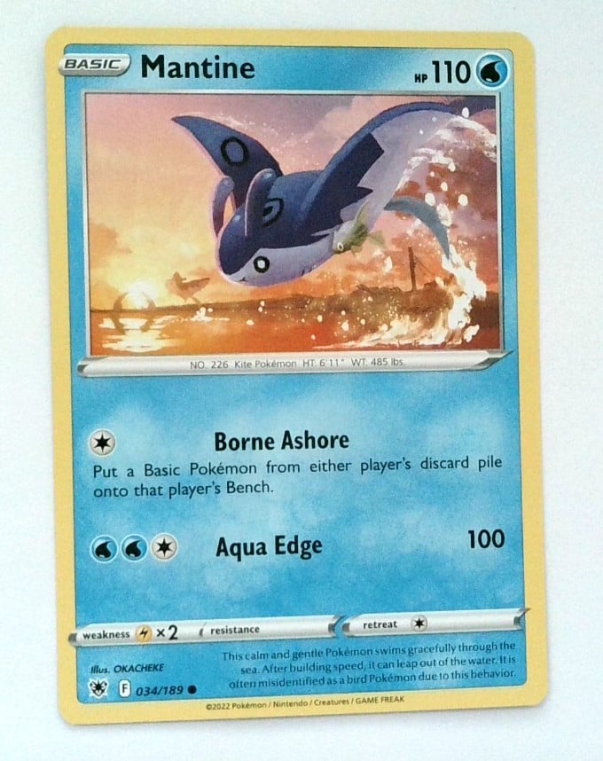 Carta Pokémon Mantina 034/189 Spada e Scudo Radianza Astrale 2022