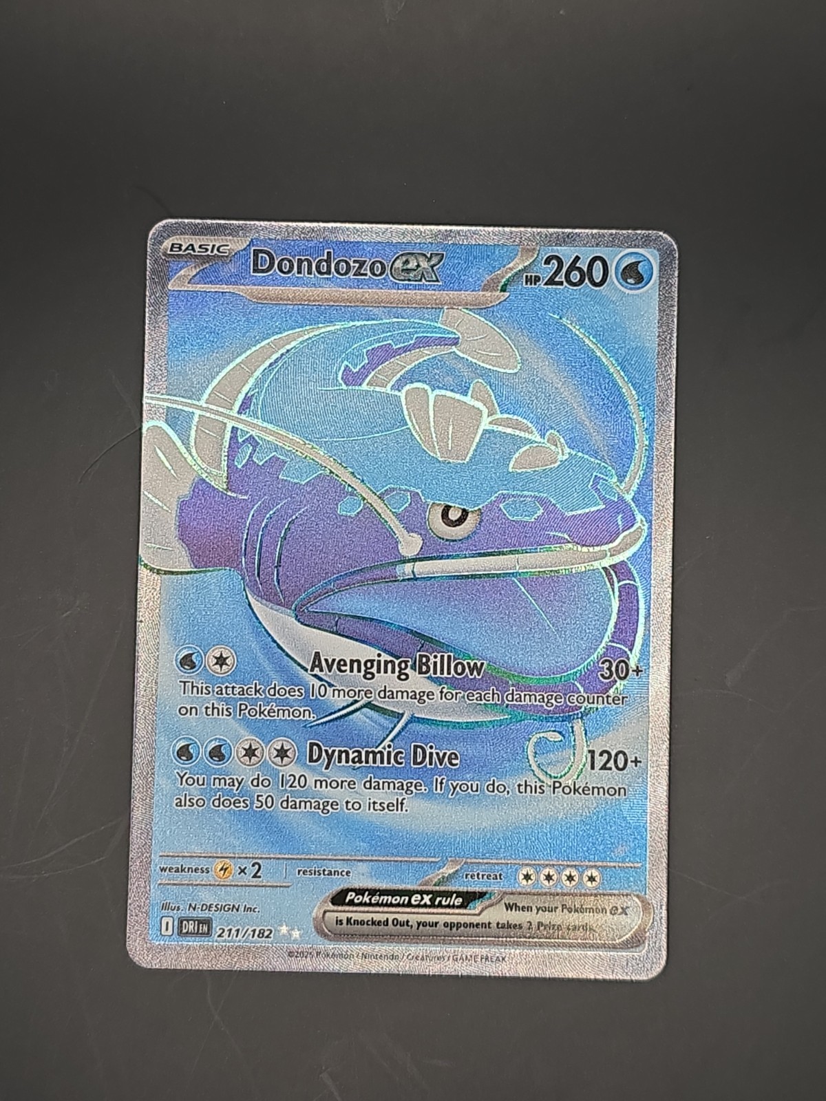 Dondozo ex 211/182 SV10: Rivali Destinati Pokemon TCG Holo Ultra Rara quasi nuova