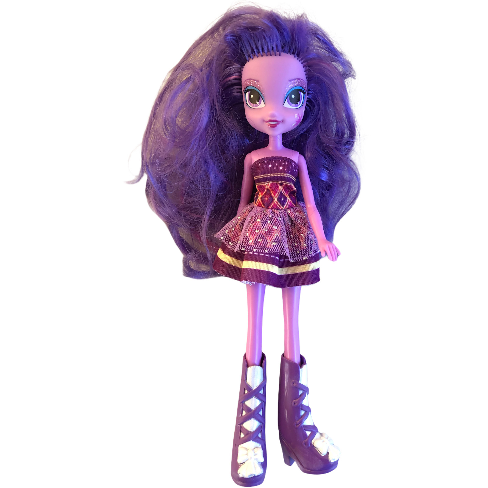My Little Pony Equestria Girls Twilight Sparkle Doll 2012 abito stivali viola 9"