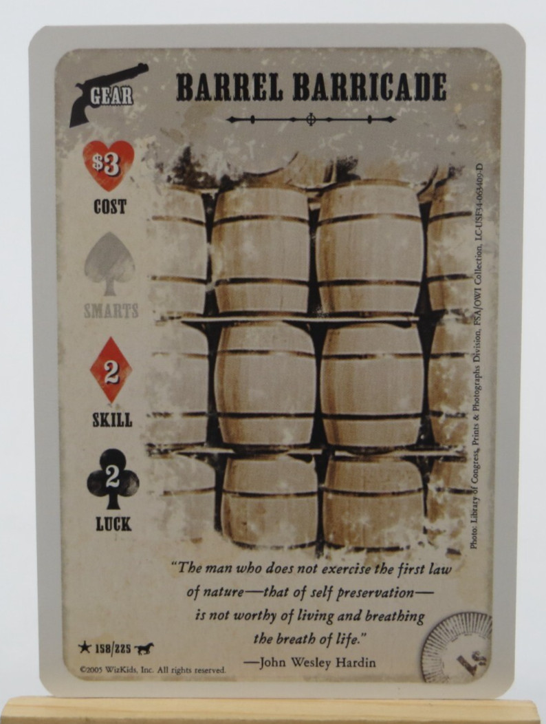 Scheda WizKids HIGH STAKES DRIFTER 2005 INGRANAGGIO SINGOLO - BARRICATA CANNA 158/225