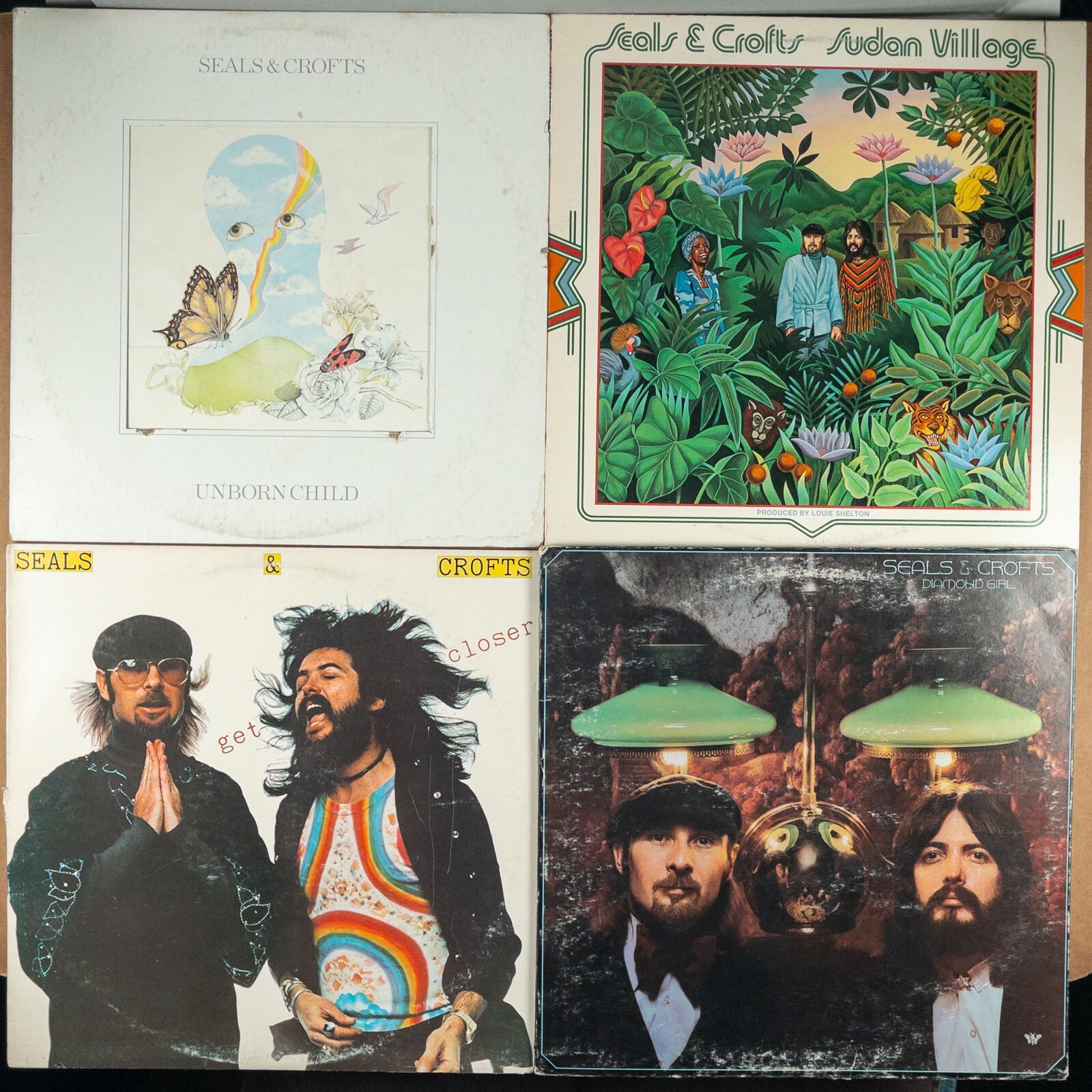 SEALS & CROFTS 4-RECORD LOT: Unborn Child Sudan Village Get Closer Diamond Girl